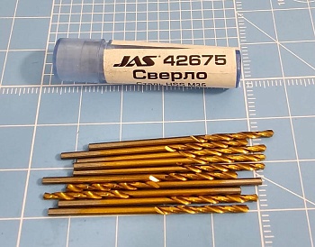42675J Мини-сверло, HSS M35, титановое покрытие, d 1,6 мм, 10 шт.