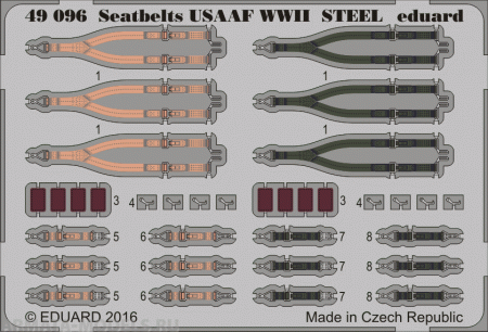 49096ED Комплект фототравления Seatbelts USAAF WWII STEEL