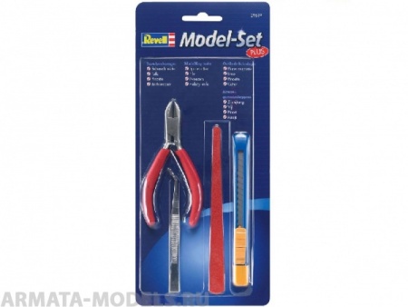 29619RE Набор инструментов (кусачки, надфиль, нож, пинцет угловой)
