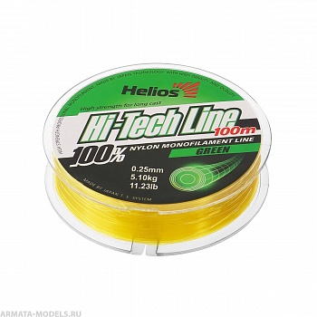 Леска Hi-tech Line Nylon Green 0,25mm/100 (HS-NB 25/100) Helios( цена указана за упаковку, в количестве 5шт.)