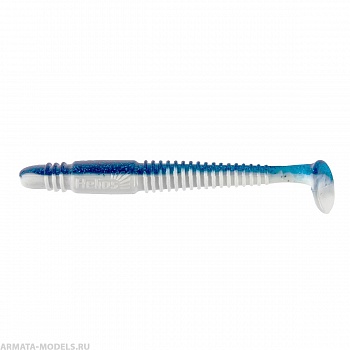 Виброхвост Minoga 3,75"/9.5 см Blue Sparkles & White 5шт. (HS-17-026) Helios