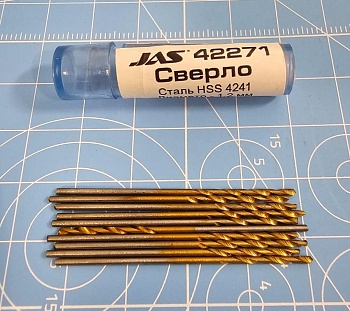 42271J Мини-сверло, диаметр   1,2 мм, HSS 4241, титановое покрытие, 10 шт./уп.