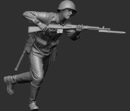 3020SOGA Красноармеец в атаке. 1941-42г. SOGA Miniatures