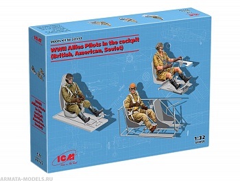 32112 Фигуры, Пилоты союзников II МВ в кабинах (Британский, Американский, Советский)