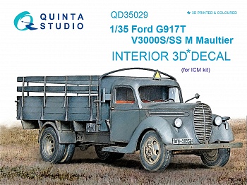 QD35029 3D Декаль интерьера кабины Ford G917T / v3000s (для модели ICM)