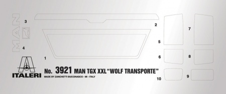 3921ИТ Грузовик  MAN TGX XXL WOLF TRANSPORTE Italeri