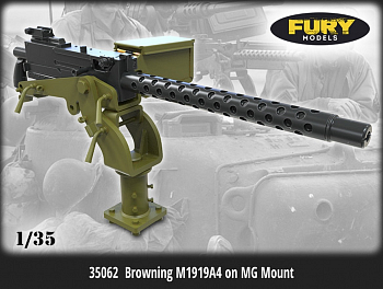 35062FURY Миниатюра Browning M1919A4 on MG Mount     (2pcs)