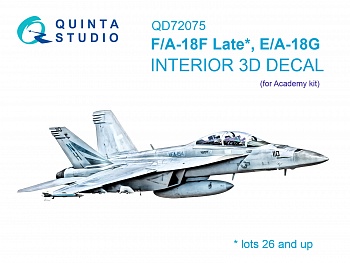 QD72075 3D Декаль интерьера кабины F/A-18F Late, E/A-18G (Academy)