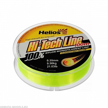Леска Hi-tech Line Nylon Fluorescent Yellow 0,35mm/100 (HS-NBF 35/100) Helios