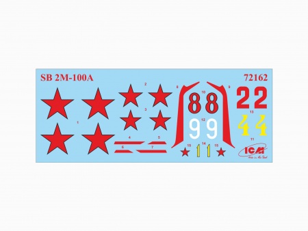 72162 СБ 2М-100А, советский бомбардировщик II Мировой войны ICM