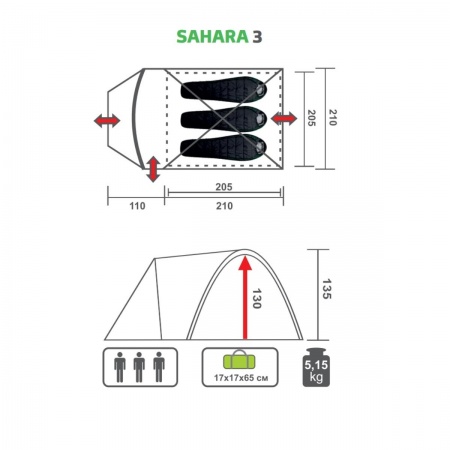 Палатка SAHARA-3 (PR S-3) Premier Fishing