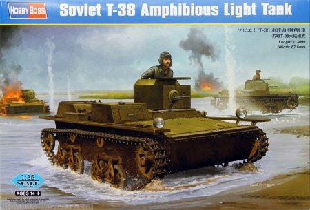 83865 Танк Soviet T-38 Amphibious Light Tank Hobby Boss
