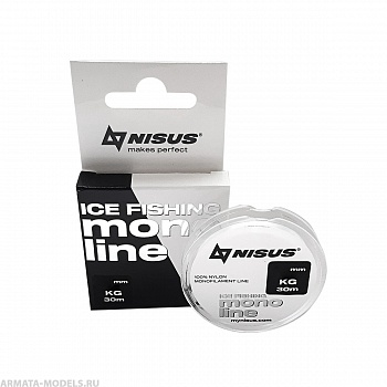 Леска MONOLINE ICE FISHING 0,10mm/30m Nylon Transparent (N-MIF-010-30) Nisus