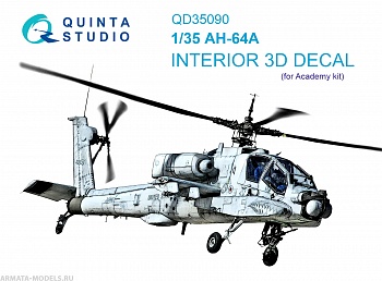 QD35090 3D Декаль интерьера кабины AH-64A (Academy)