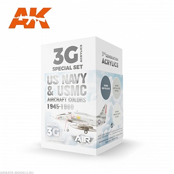 AK11745 Набор красок US Navy & USMC Aircraft Colors 1945-1980 SET 3G