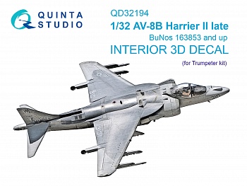 QD32194 3D Декаль интерьера кабины AV-8B Harrier II поздний (Trumpeter)