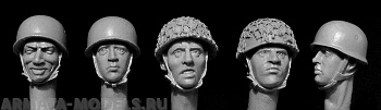 HGH29 5 more heads German Paratroops, WW2 HGH29 5 more heads German Paratroops, WW2
