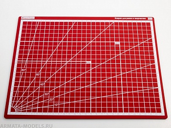 100111RK Коврик для резки стандарт красный А4, 3 слоя