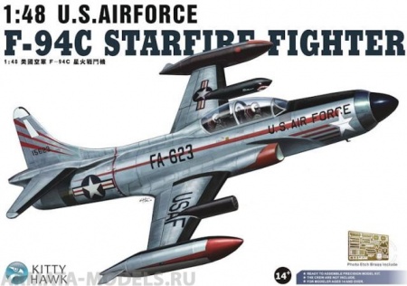 КН80101 Самолет F-94C Starfire Fighter  US Airforce Kitty Hawk