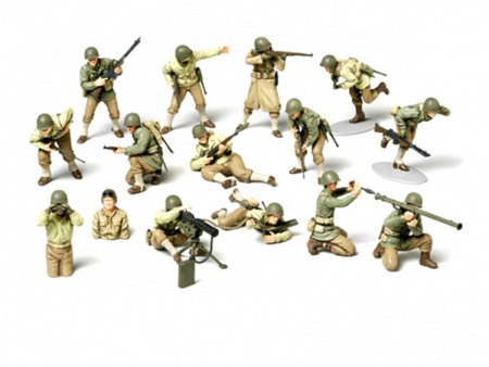 32513T Американские пехотинцы и 2 танкиста. Tamiya