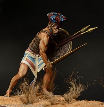 CHM-54011(M). Филистимлянский тяжеловооруженный воин, XIII-XII века до н.э. 54 мм.  Материал - белый металл.