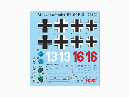 72131 Bf -109 E -3, германский истребитель ІІ Мировой войны ICM 72131 Bf -109 E -3, германский истребитель ІІ Мировой войны ICM