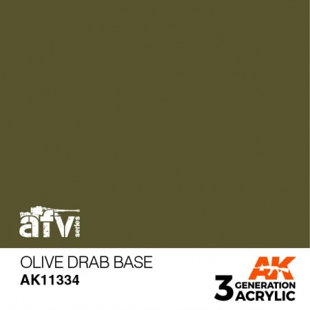 AK11334 Краска акриловая 3Gen Olive Drab Base