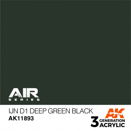 AK11893 Краска акриловая 3Gen IJN D1 Deep Green Black