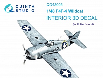 QD48006 3D Декаль интерьера кабины F4F-4 Wildcat (HobbyBoss)