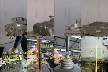 MM35200 Антенны SEM 80/90. Для установки на модели бронетехники Бундесвера с 1986 года. В комплекте 2 антенны. MM35200 Антенны SEM 80/90. Для установки на модели бронетехники Бундесвера с 1986 года. В комплекте 2 антенны.