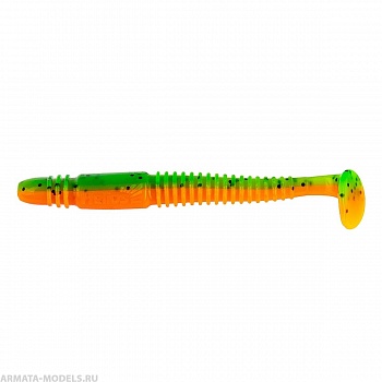 Виброхвост Minoga 3,75"/9.5 см Pepper Green & Orange 5шт. (HS-17-018) Helios