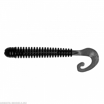 Твистер несъедоб. Credo Long Body 2,95''/7,5 см Black 100шт. (HS-9-011-N) Helios( цена указана за упаковку, в количестве 100шт.)