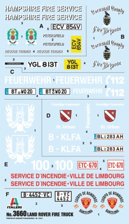 3660ИТ Автомобиль LAND ROVER FIRE TRUCK Italeri