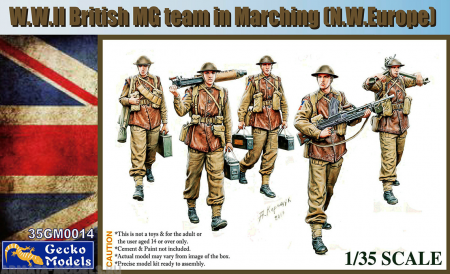 35GM0014 W.W.II British MG Team Marching GECKO MODELS