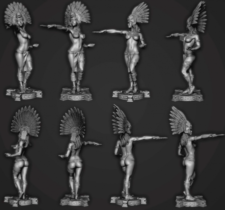 CHM-90.005. Миры Фэнтези: Жрица. 90 мм. Материал - смола. Chronos Miniatures