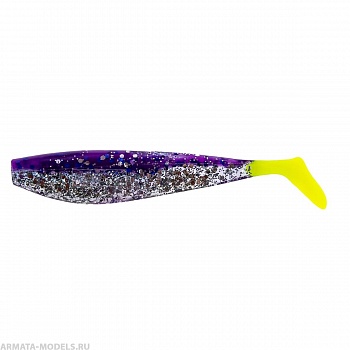 Виброхвост несъедоб. Zander 4''/10,2см Silver Sparkles & Fio LT 100шт. (HS-36-037-N) Helios( цена указана за упаковку, в количестве 100шт.)