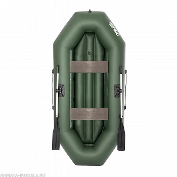 Лодка Бриз А260 надувное дно, зеленый Тонар