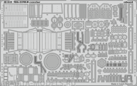 48842 Фототравление MiG-23MLD exterior для модели Трумпетер