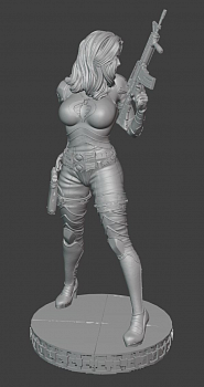 HE-35093 Девушка с автоматом 3д печать