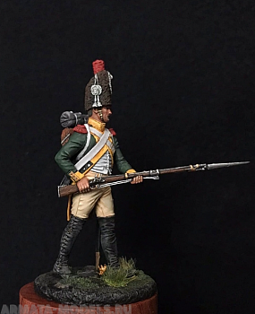 CHM-54188(М). Драгун элитных рот драгунских полков, Франция 1804-07 гг. 54 мм. Материал - белый металл