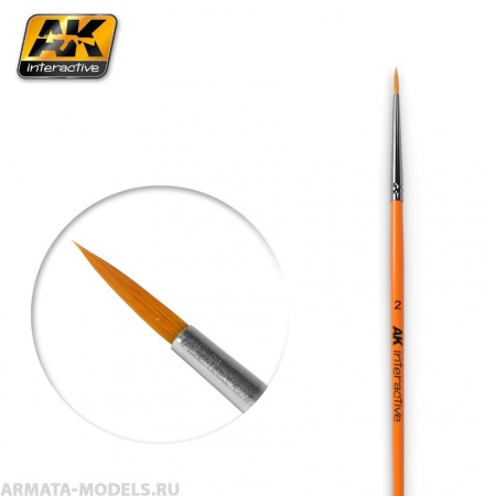 AK-604 Кисть художественная ROUND BRUSH 2 SYNTHETIC