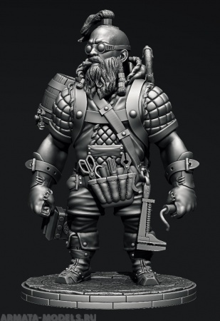 CHM-54134. Стимпанк: Боевой гном-инженер. 54 мм. Материал - смола. Chronos Miniatures CHM-54134. Стимпанк: Боевой гном-инженер. 54 мм. Материал - смола. Chronos Miniatures