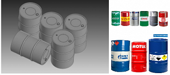 НЕ-35168 Миниатюры Бочки 200л (10шт) с декалями