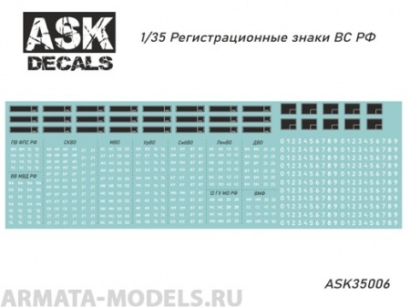 ASK35006 Декали Регистрационные знаки ВС РФ