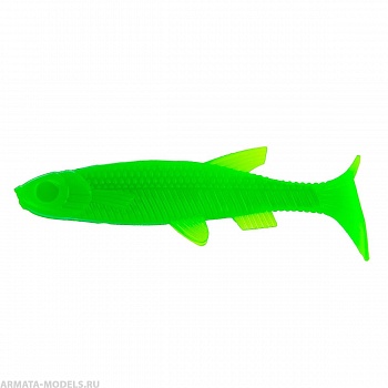 Виброхвост несъедоб. Nelma 3.15''/8 см Electric green 100шт. (HS-26-007-N) Helios( цена указана за упаковку, в количестве 100шт.)