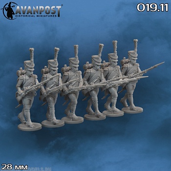 019.11АП Французская линейная пехота: гренадерская рота (в киверах)