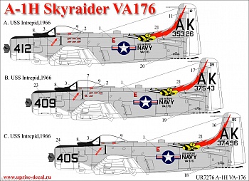UR7276 Декали для A-1H Skyrader VA-176