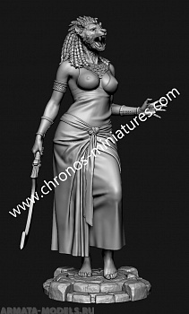 CHM-75057. Миры Фэнтези: Египетская богиня Сехмет. 75 мм. Материал - смола.