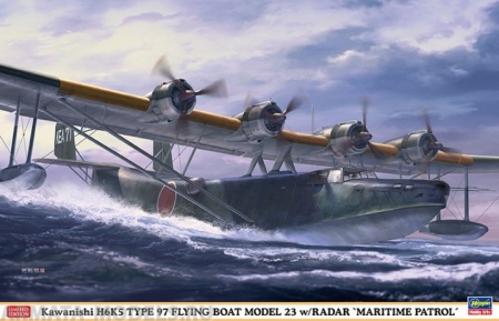 02208 Гидроплан Kawanishi H6K5 TYPE 97 FLYING BOAT MODEL 23 w/RADAR MARITIME PATROL Hasegawa
