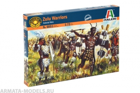 6051ИТ Солдатики Zulu Warriors (Zulu War) Italeri